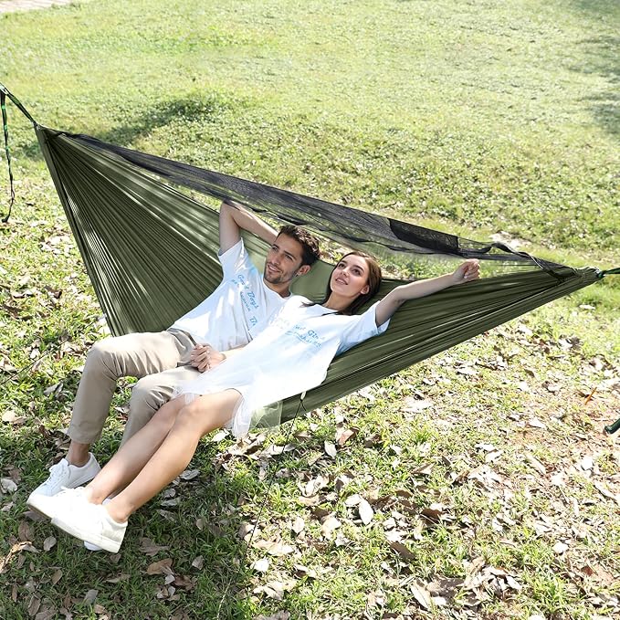 Camping Hammock with Mosquito Net and Ridge Rope, Extra Large - Image 6