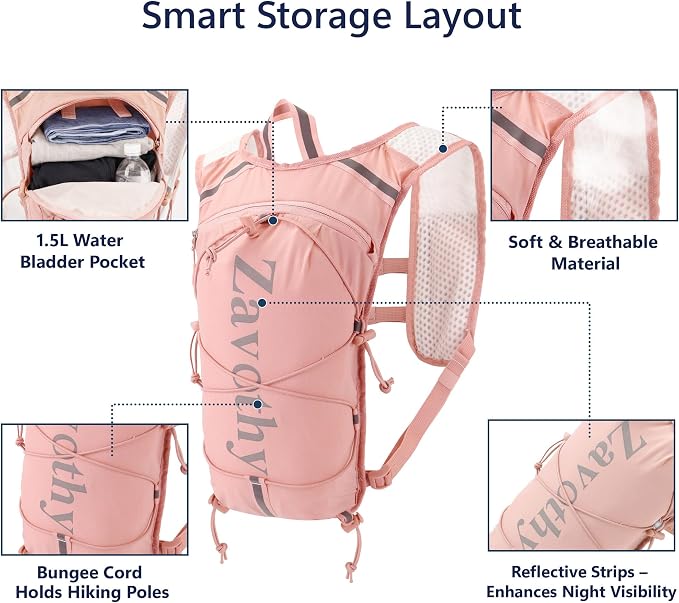 Zavothy Hydration Running Vest for Men & Women – Lightweight 1.5L Hydration Pack - Image 2