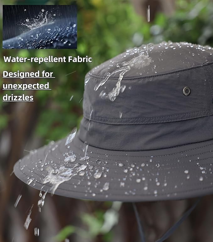 Home Prefer UPF50+ Mens Sun Hat Wide Brim Fishing Hat Sun Protection Beach - Image 2