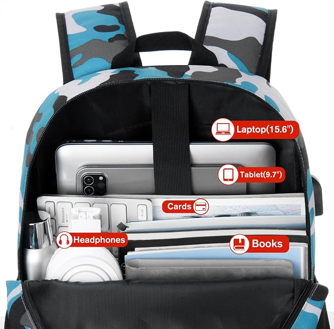 School Backpack, 17.3 Inch Bookbag Men and Teen Boy School bag - Image 3