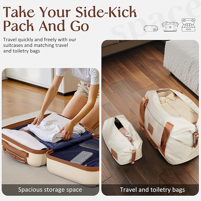 Coolife Suitcase Set 3 Piece Luggage Set Carry On Hardside Luggage - Image 6