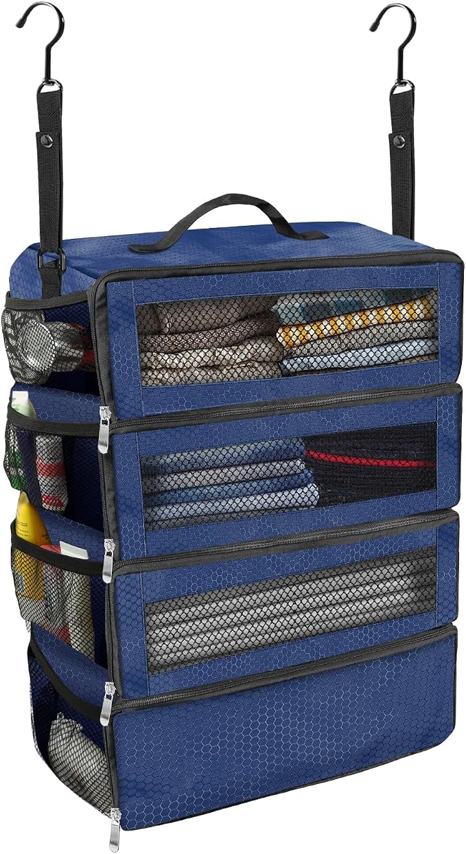 Suitcase Organizer, Travel Luggage Organizer Portable Hanging Travel Shelves by Unknown