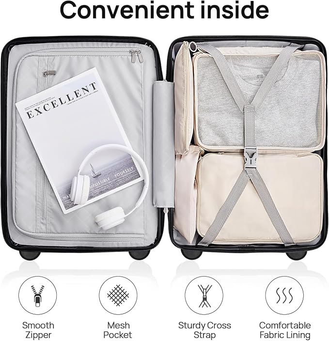 Carry on Luggage 22 X 14 X 9 Airline Approved, 20 Inch Luggage - Image 7