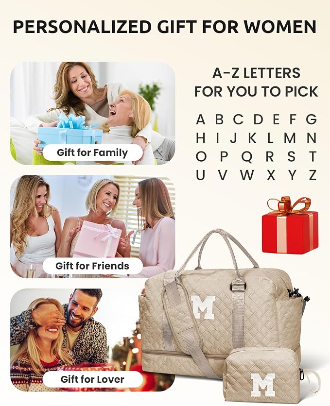 Girly Gifts for Women, Gifts for Women-Initial Travel Bag - Image 3