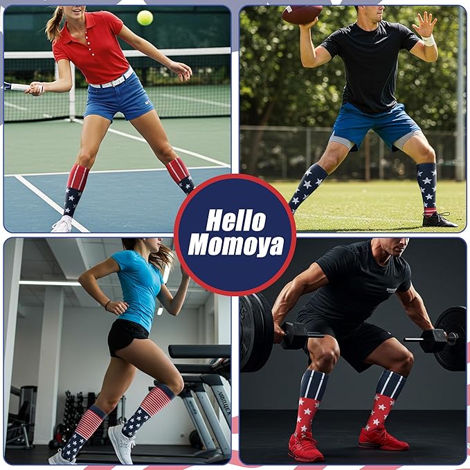 Compression Socks for Women Men Circulation Knee High 8 Pairs for Nurses - Image 4