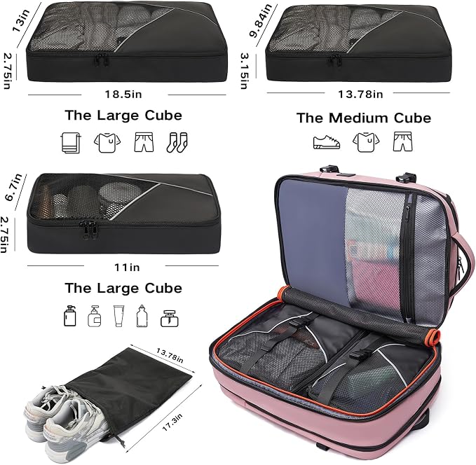 Travel Backpack for Women, 50L Carry On Backpack, Expandable Flight Approved - Image 2