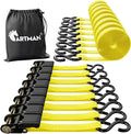 Cartman Ratchet Tie Down, 8Pk 15Ft, 500Lbs Load Cap/ 1500Lbs Break Strength by CARTMAN