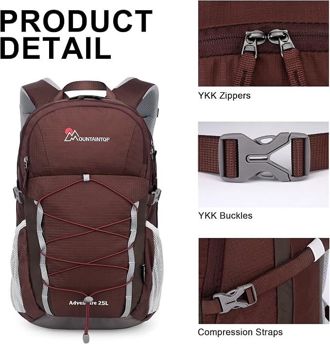 MOUNTAINTOP 25L/40L Hiking Backpack, Lightweight Travel Backpack - Image 3