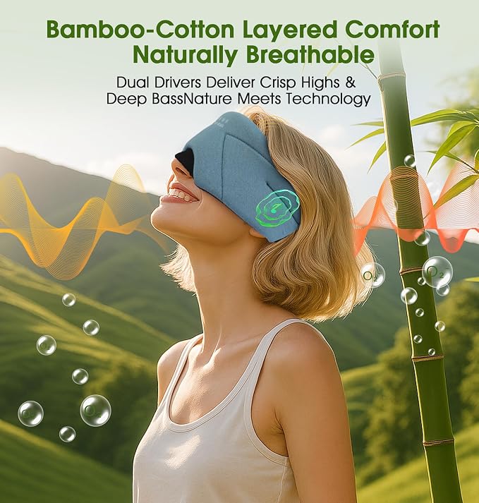 Sleep Mask with Headphones Bluetooth 5.4, LC-dolida Wireless Music Eye Mask - Image 8