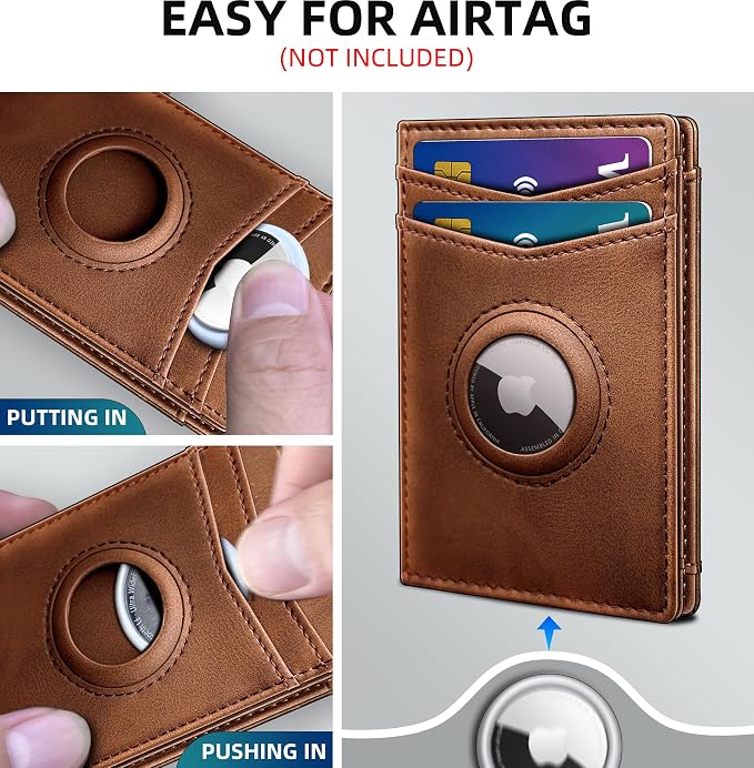 Airtag Wallet for Men- with Money Clip Gift Boxed, Magnetic Closure Slim - Image 3