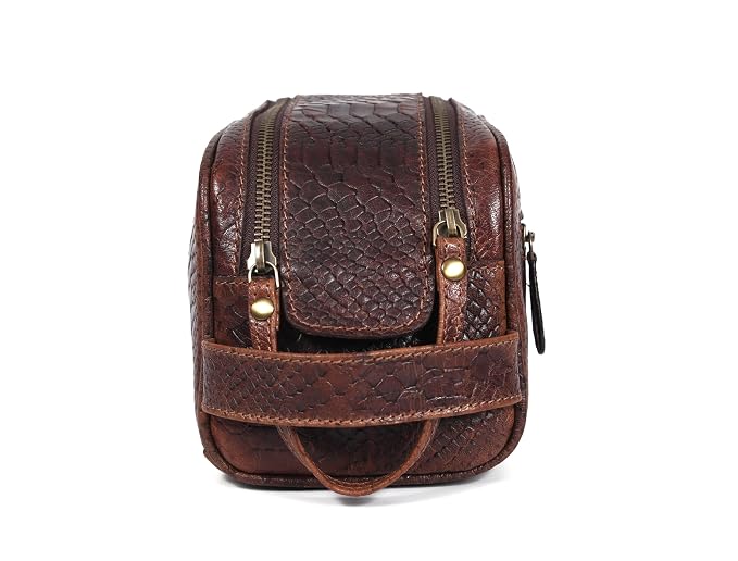 10" Premium Leather Toiletry Travel Pouch - Image 6