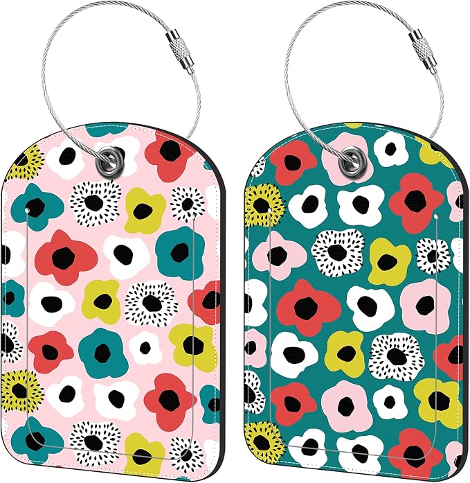 Retro Style Flowers Luggage Tag by iapodiad
