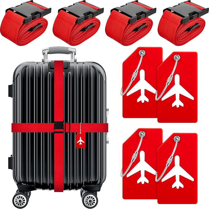 Weewooday 8 Pcs Luggage Straps Suitcase Tags Set by Weewooday
