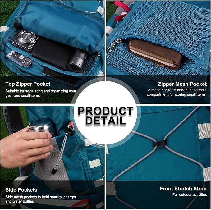 MOUNTAINTOP Hiking Backpack 35L Travel Backpack Lightweight Daypack - Image 7