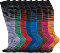Compression Socks for Women Men Circulation Knee High 8 Pairs for Nurses by HELLOMOMOYA