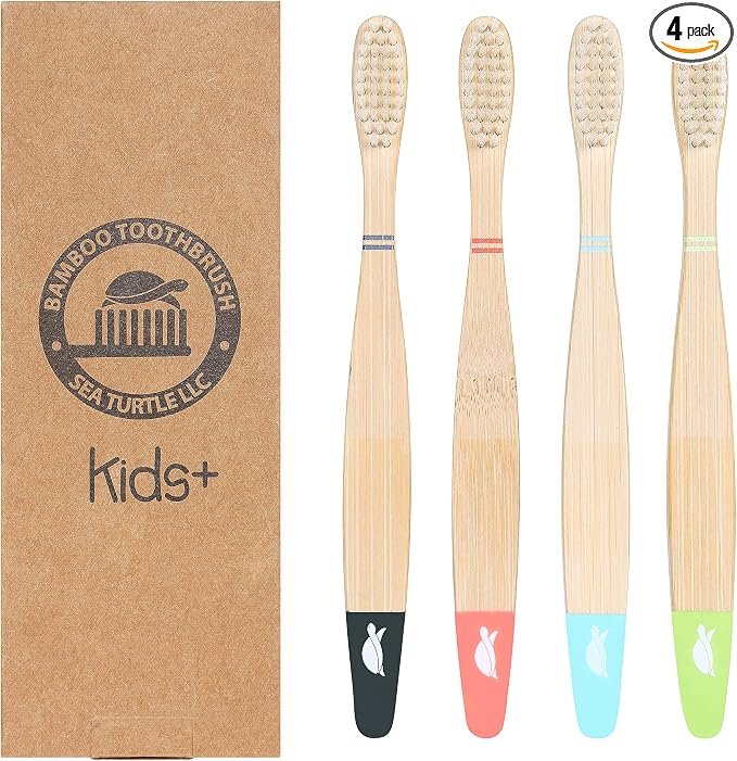 Sea Turtle Plant-Based Bristles, Bamboo Toothbrushes, Soft Natural Toothbrush by SeaTurtle