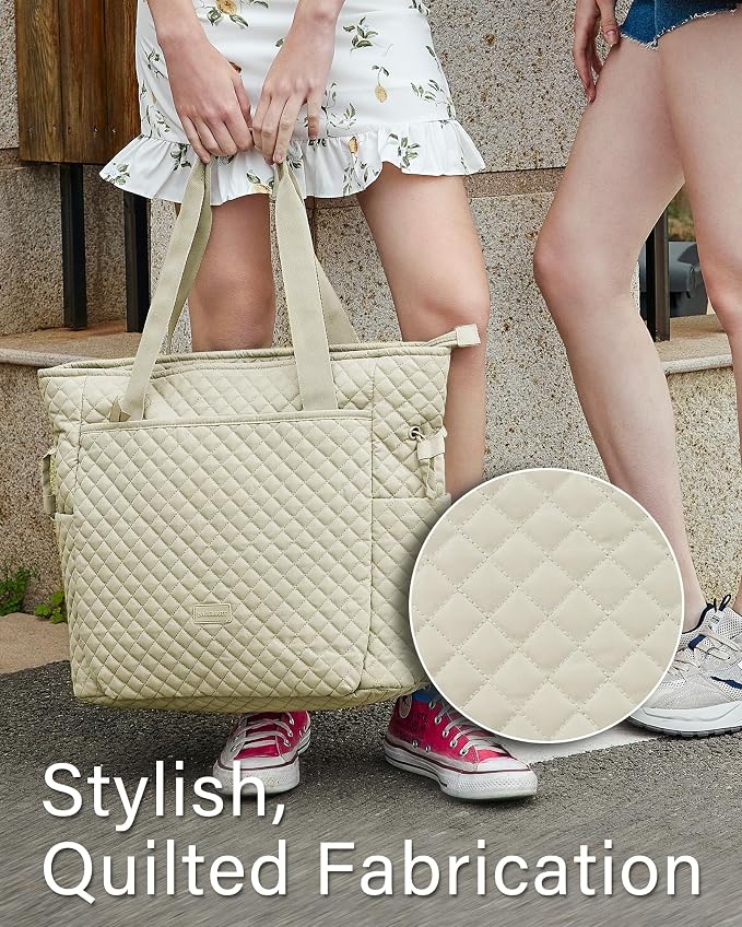 BAGSMART 25L Quilted Tote Bag Large Shoulder Bag - Image 2