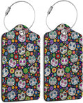 Sugar Skull Cat 2 Pack Luggage Tag by SKYDAWNY