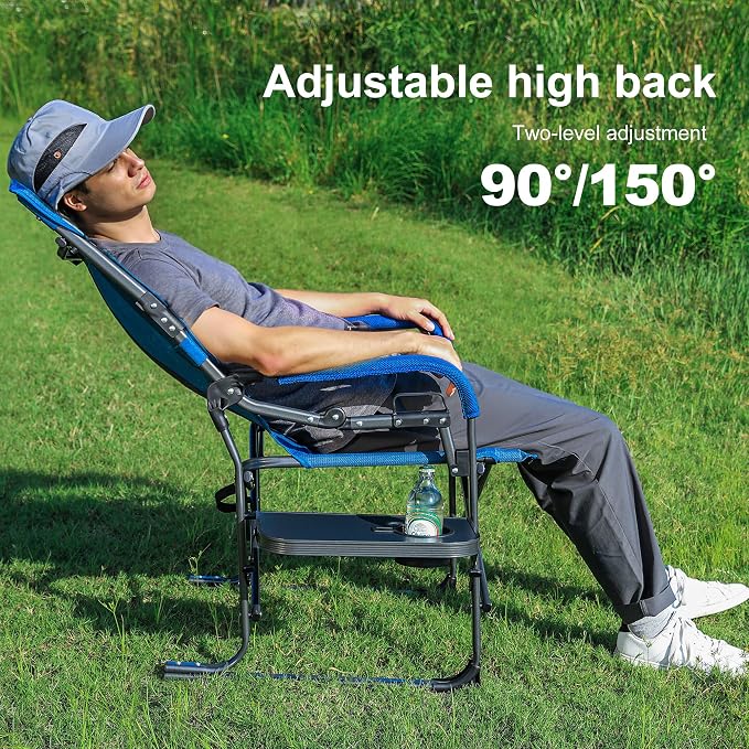 ALPHA CAMP Oversized Folding Camping Chairs High Backrest Reclining Director - Image 3
