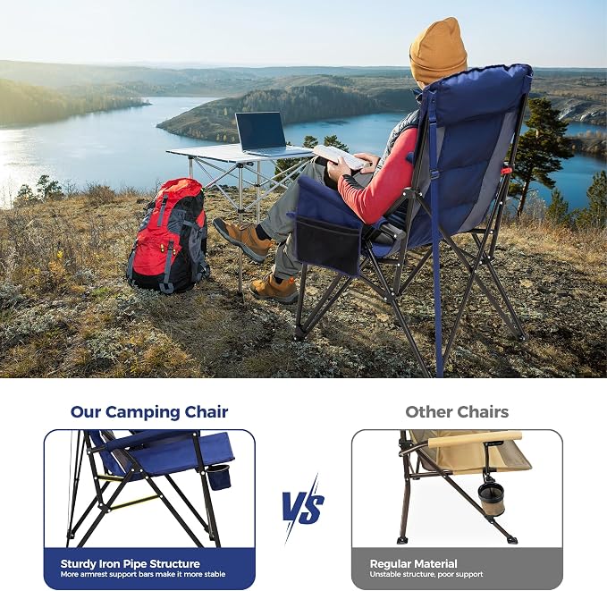 ALPHA CAMP Heavy Duty High Back Camping Chairs - Image 7