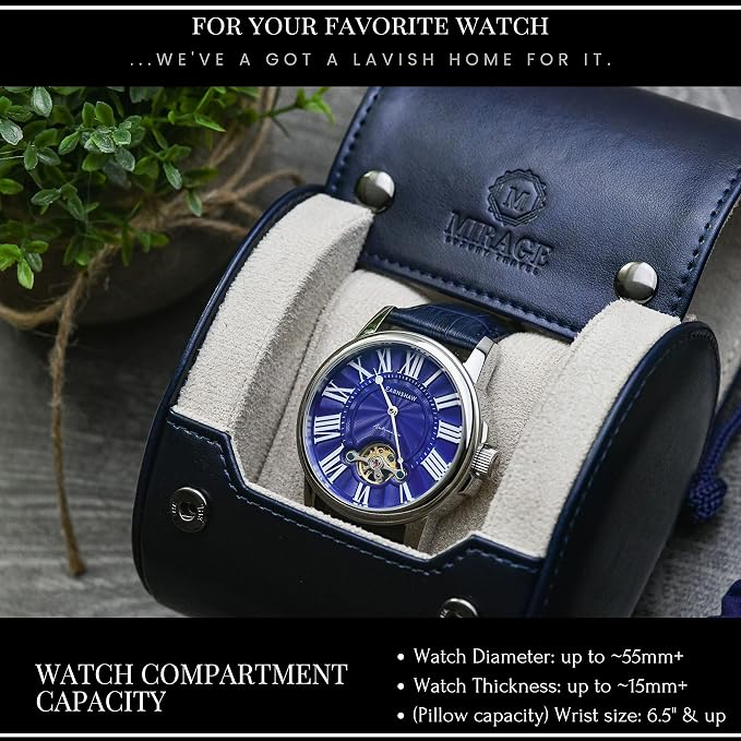 Blue/Ivory - 1 Watch Travel Case - Image 2