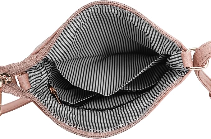 DELUXITY | Crossbody Purse Bag | Functional Multi Pocket Double Zipper Purse | - Image 6