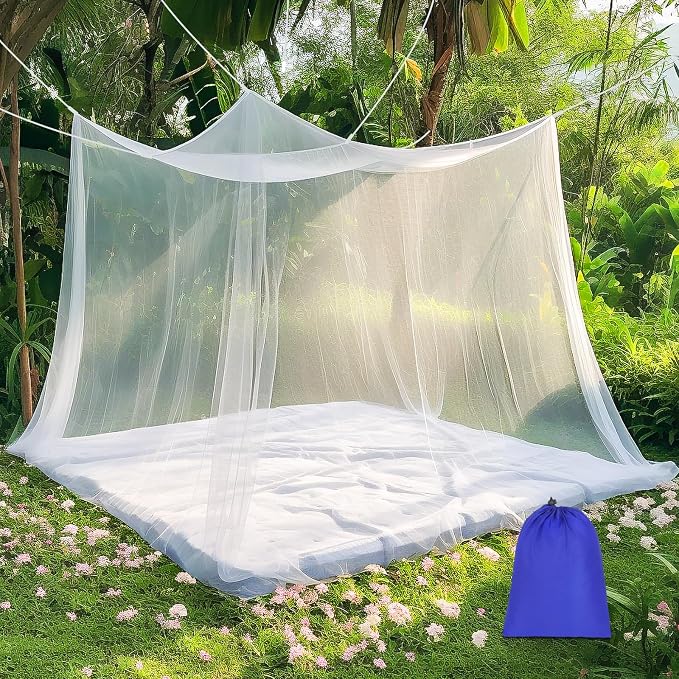 Mosquito Net for Bed, Large White Bed Canopy for Girls, Hanging Bed Net - Image 2