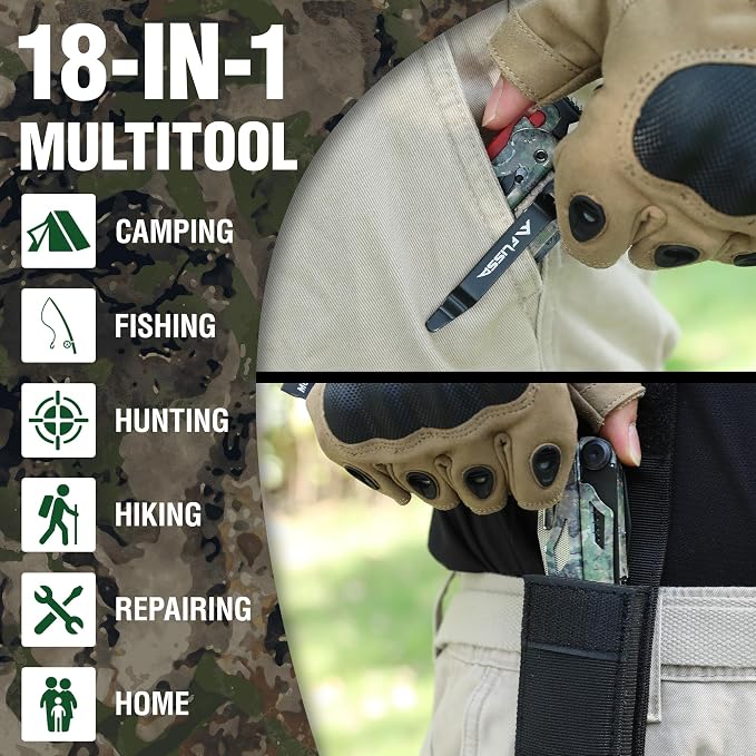 FLISSA Multitool, 18 in 1 Camo Multitool Pliers - Image 9