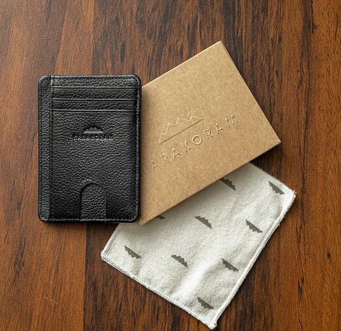 KARAKORAM Vertical Handcrafted Premium Leather Front Pocket Credit Card Holder - Image 8