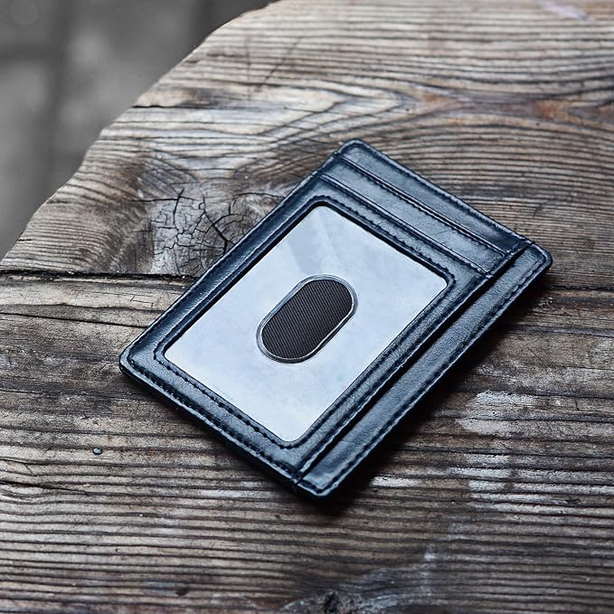 Buffway Slim Minimalist Front Pocket RFID Blocking Leather Wallets - Image 3