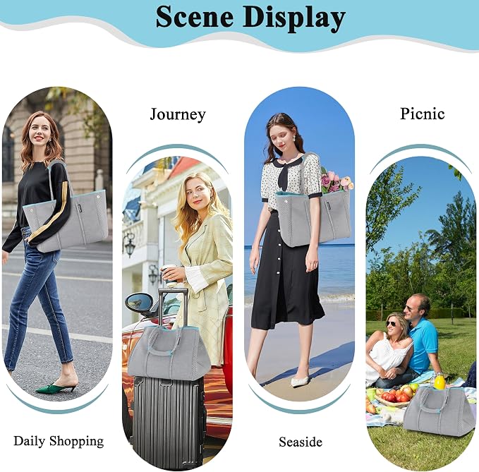 QOGiR Neoprene Multipurpose Beach Bag Tote - Image 7