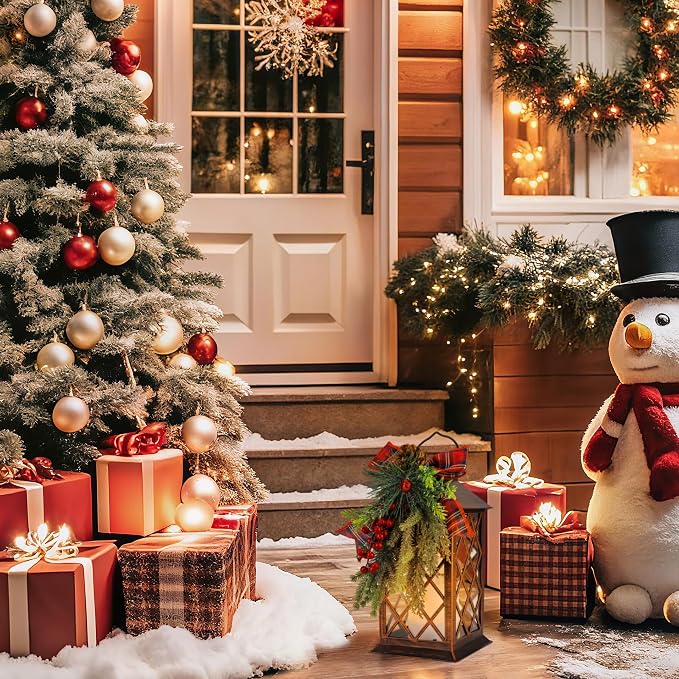 Christmas Solar Lanterns Outdoor, Waterproof Garden Hanging Lanterns, Solar - Image 8