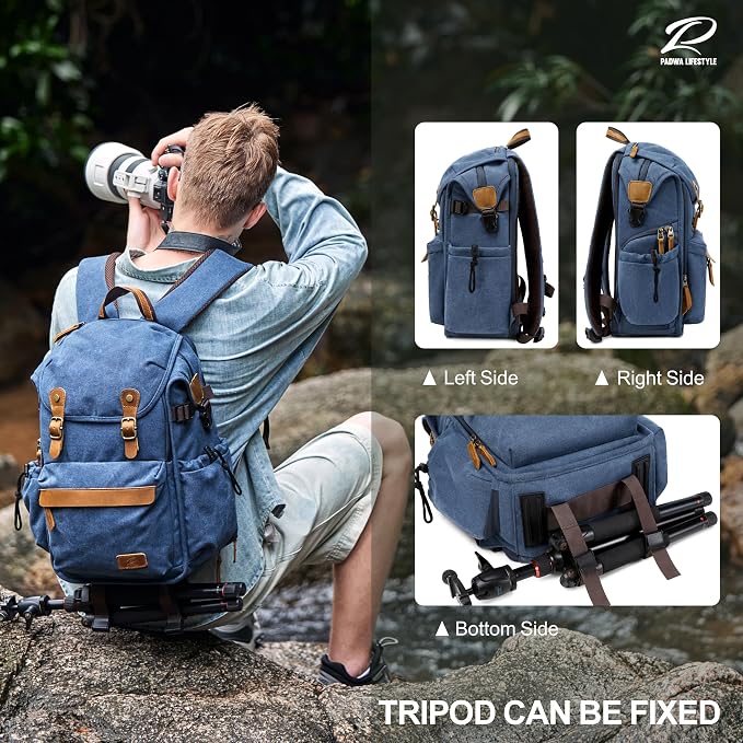 Padwa Lifestyle Blue Camera Backpack - Image 8