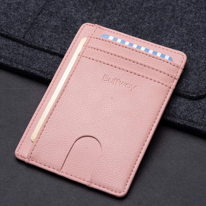 Buffway Slim Minimalist Front Pocket RFID Blocking Leather Wallets - Image 4