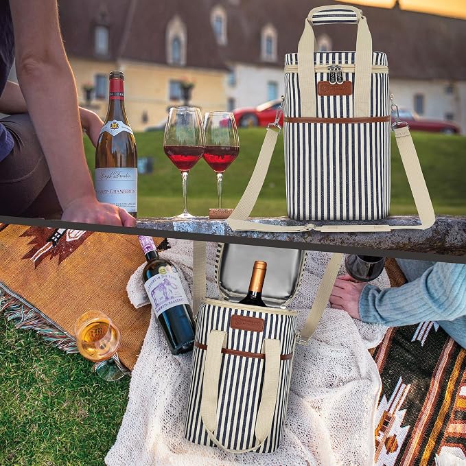 Opux 4 Bottle Insulated Wine Cooler Bag - Image 7