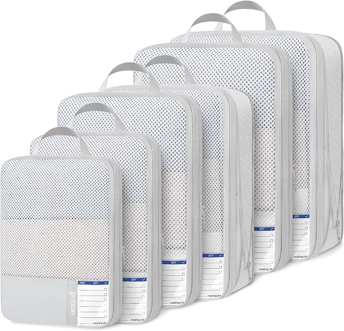 8 Set/6 Set/4 Set Compression Packing Cubes by PREZON