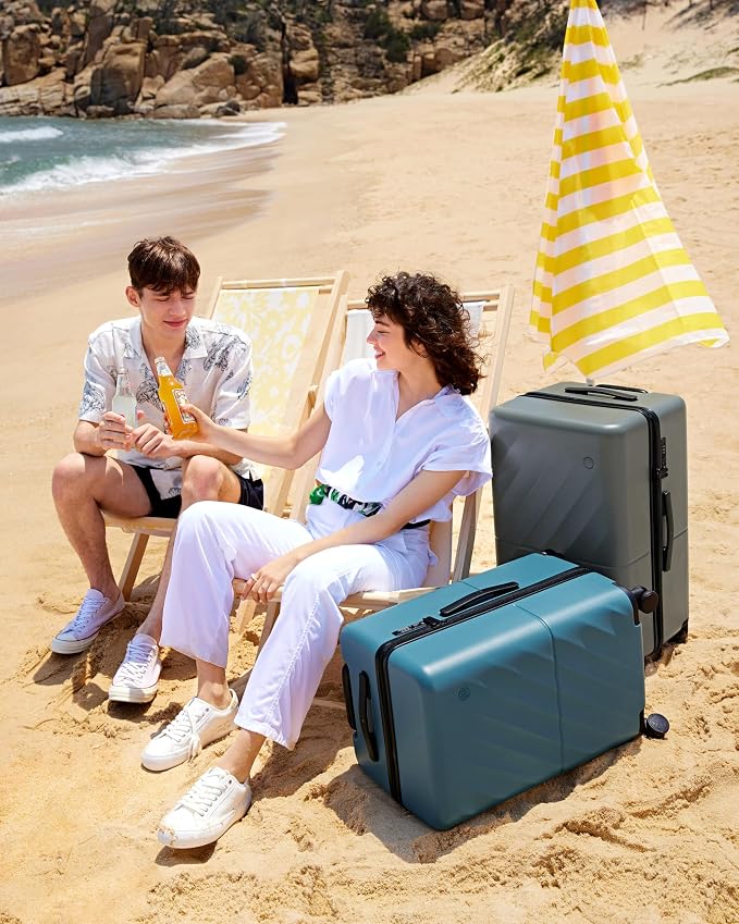 NINETYGO Trunk Luggage 22 Inch, Small Checked Luggage - Image 9