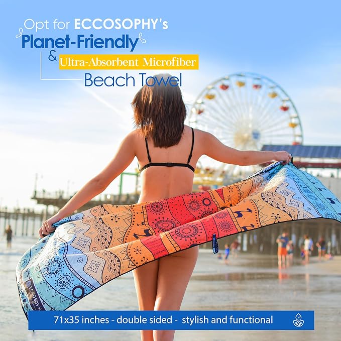 ECCOSOPHY Microfiber Beach Towel - Image 2