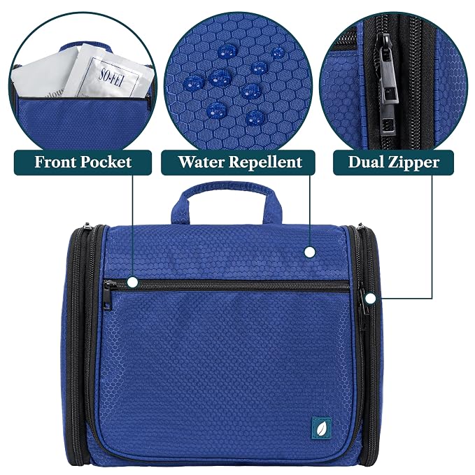 PAVILIA Large Hanging Toiletry Bag Travel Bag Women Men, Cosmetic Organizer - Image 4