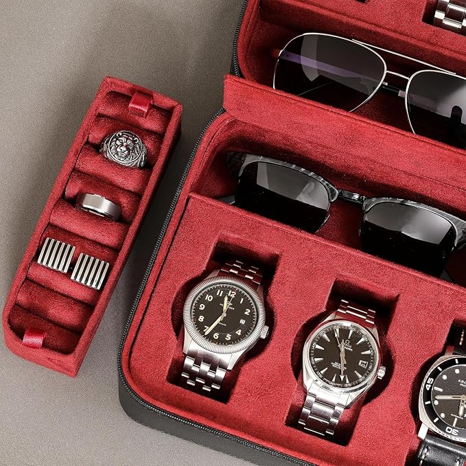 ROTHWELL 8 Watch Travel Case Storage Organizer - Image 4