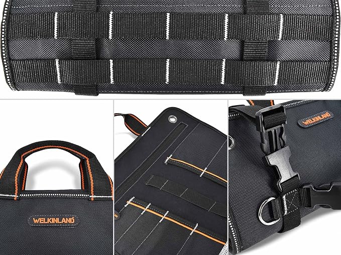 WELKINLAND Men's Tool Roll Organizer, Roll-Up Bag - Image 9