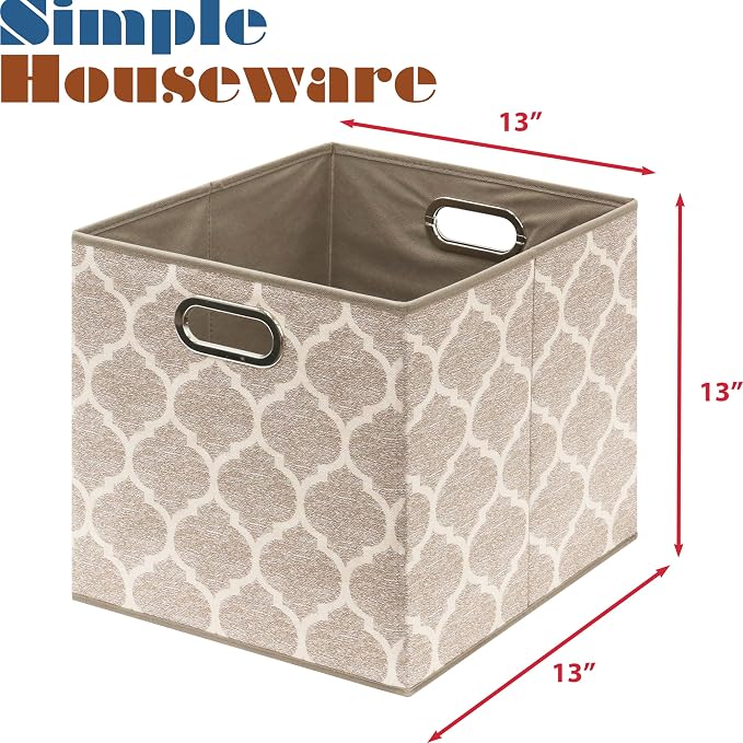 SIMPLE HOUSEWARE 13-Inch Collapsible Fabric Cube Storage Bin - Image 4