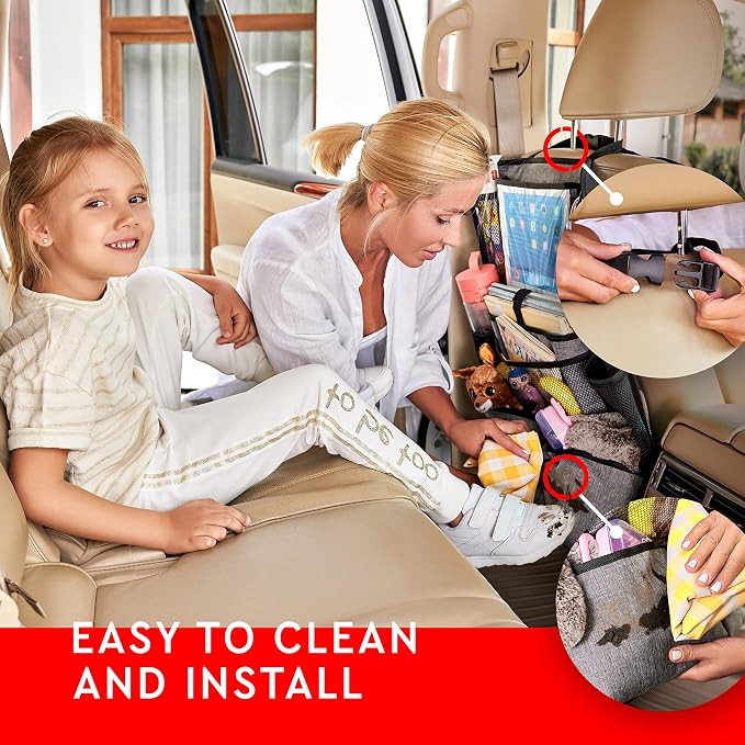 Helteko Backseat Car Organizer, Kick Mats Back Seat Protector - Image 5