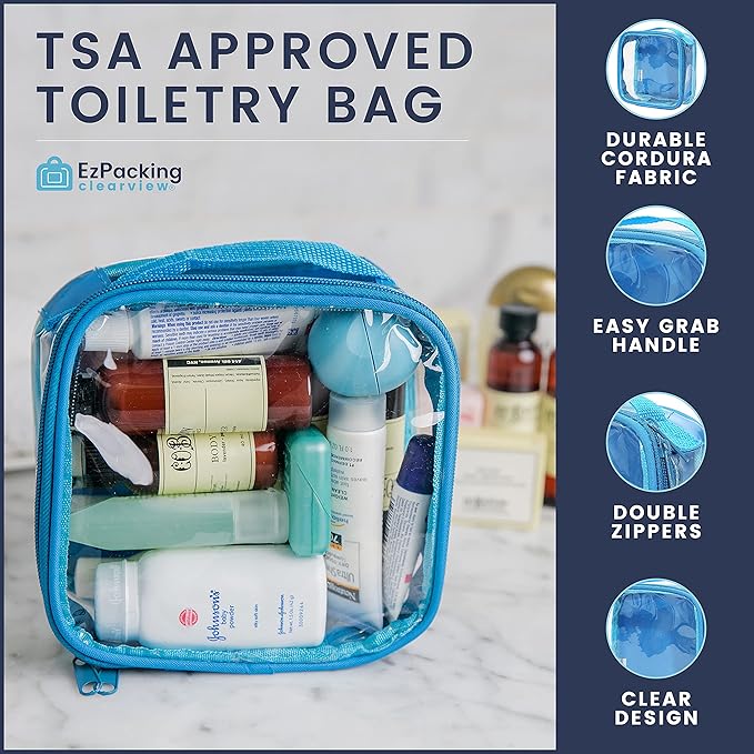 EzPacking Clear TSA Approved 3-1-1 Travel Toiletry Bag - Image 4