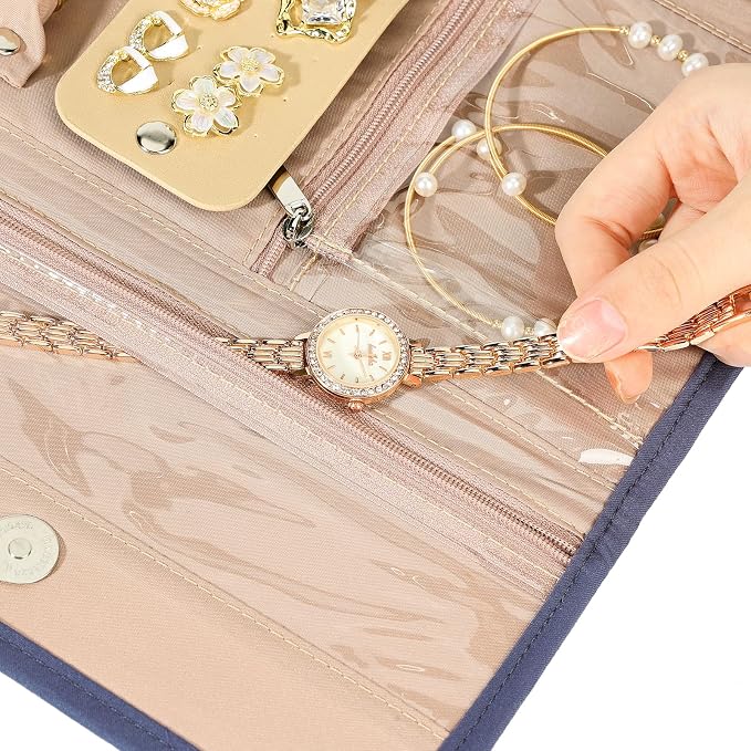 BELALIFE Travel Jewelry Case Organizer, Foldable Storage Roll - Image 6