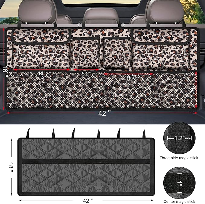 Car Trunk Organizer, Large Capacity Backseat Trunk Organizer, Collapsible Car - Image 3