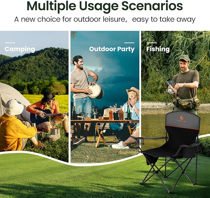 HIGH POINT SPORTS 2 Pack Portable Camping Chair - Image 8
