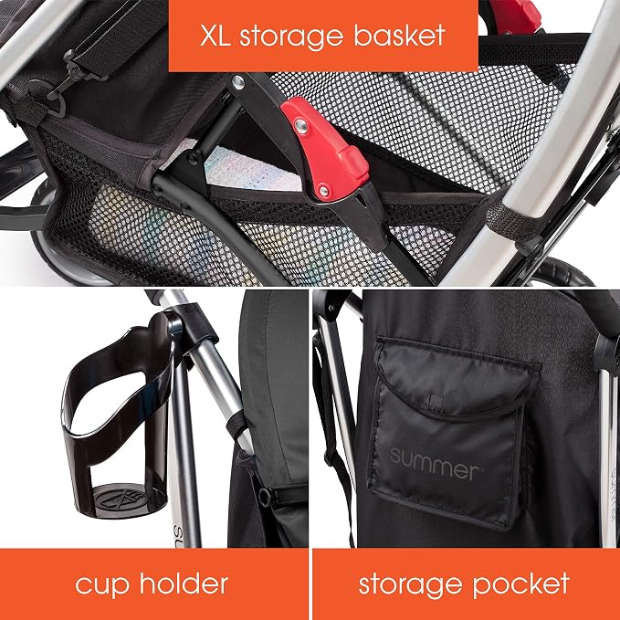 Summer Infant 3Dlite Convenience Stroller, Large Seat Area, 4 Position Recline - Image 5