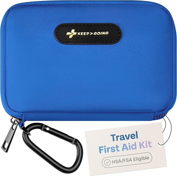 KeepGoing Travel First Aid Kit for Car, Camping and Outdoor Emergencies by KEEP%3EGOING
