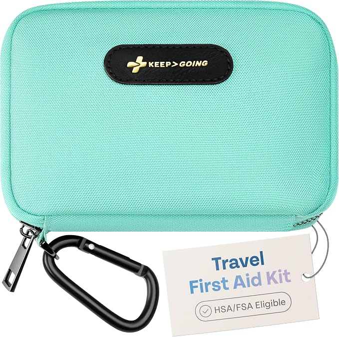 KeepGoing Travel First Aid Kit for Car, Camping and Outdoor Emergencies by KEEP%3EGOING